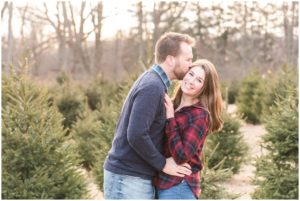 christmas tree farm engagement session