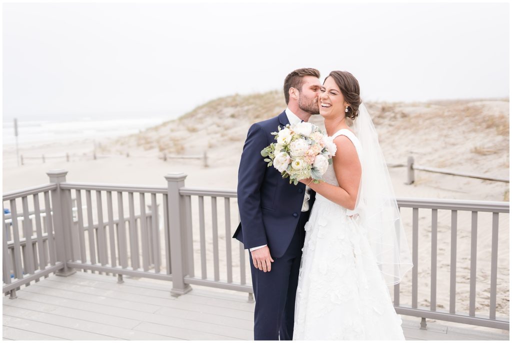 windrift hotel wedding avalon nj bride and groom on beach