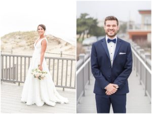 windrift hotel wedding avalon nj bride and groom on beach