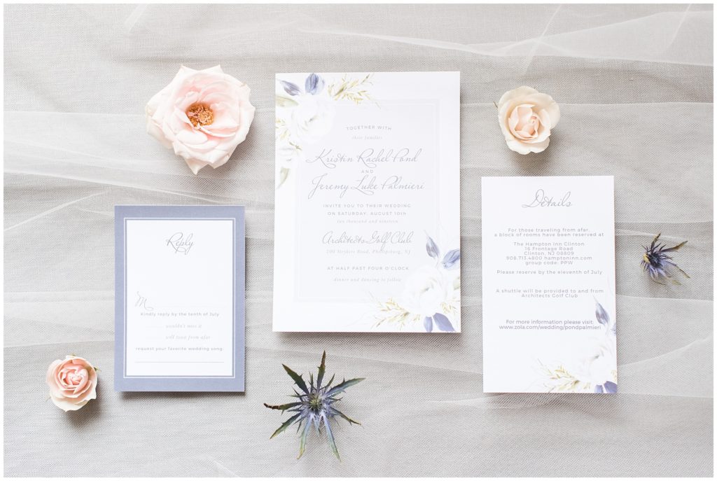 grey wedding invitation suite