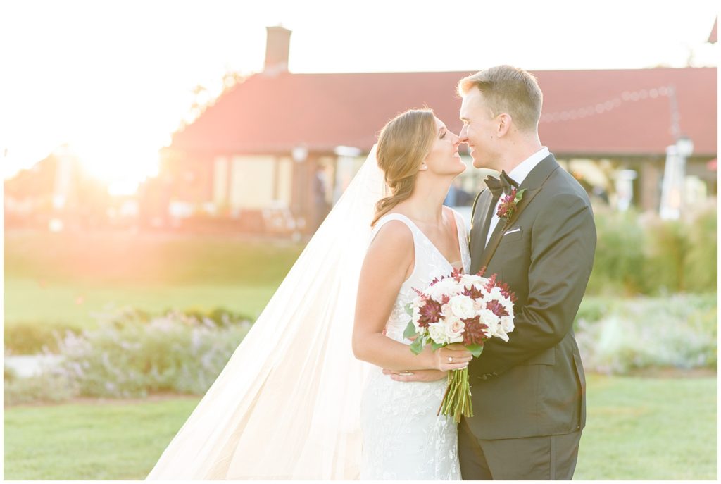 bride and groom sunset portraits